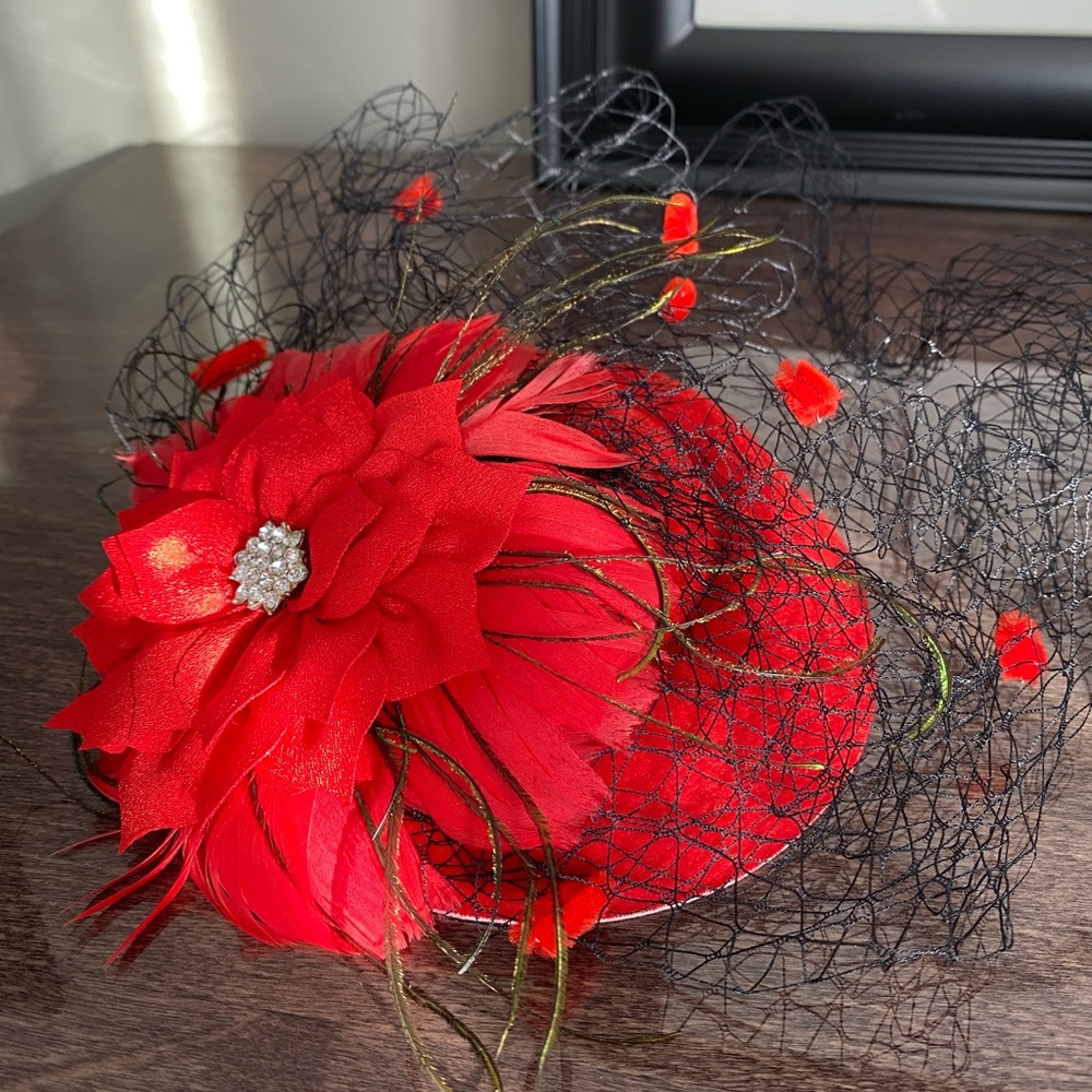 Red Fascinator Hat